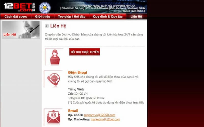 Liên hệ 12BET để tham gia hành trình chinh phục chiến thắng 1 Cách liên hệ với nhà cái 12BET